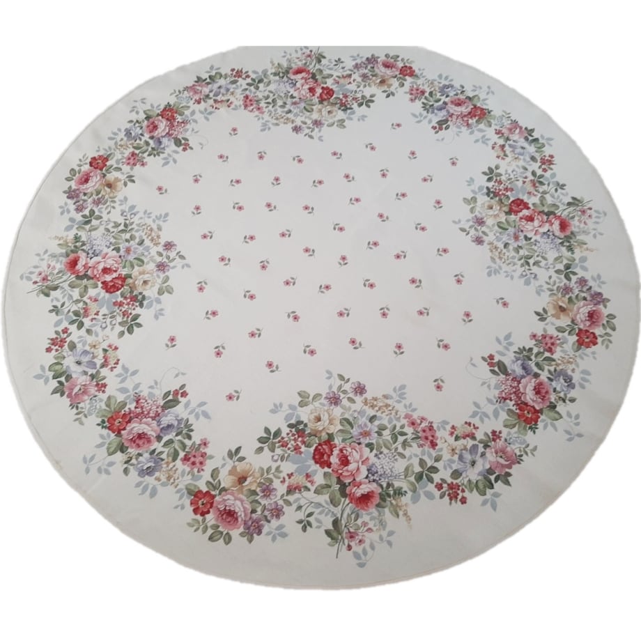 Obrus Na Stół Okrągły 165 Cm Ozdobny Dekoracyjny Róże