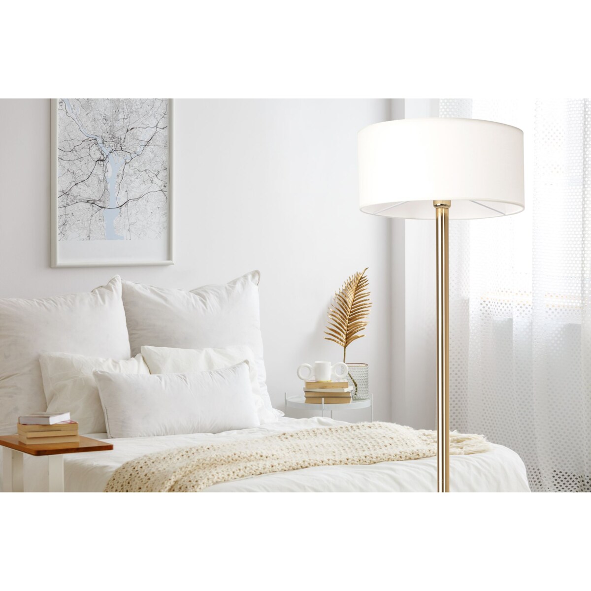 Lampa Podłogowa App966-3F Złoty, Metal