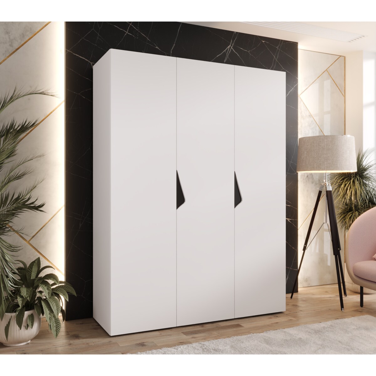 Szafa uchylna Sandi 1 150 wys 202 cm Biały + u Czarny