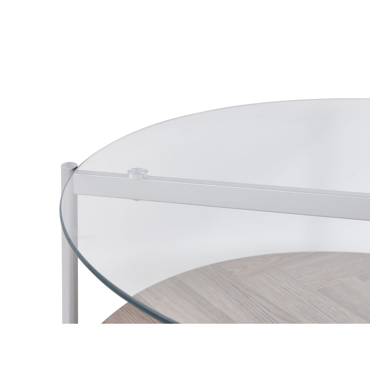 Stolik kawowy Żelazo Fornirowany Srebrny LOVELL