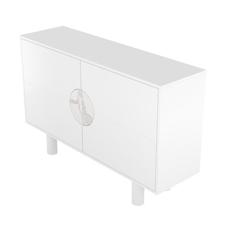 Nowoczesna komoda z marmurem Dancan ZOE 2D / kolor biały / szer. 140 cm