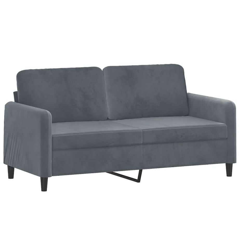 vidaXL Sofa 2-osobowa, ciemnoszary, 140 cm, tapicerowana aksamitem