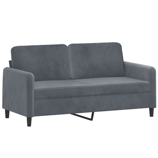 vidaXL Sofa 2-osobowa, ciemnoszary, 140 cm, tapicerowana aksamitem