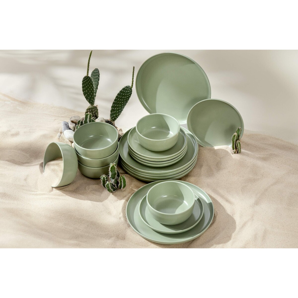 Konsimo VICTO Zestaw obiadowy 6os. (18 el.), pistacjowy