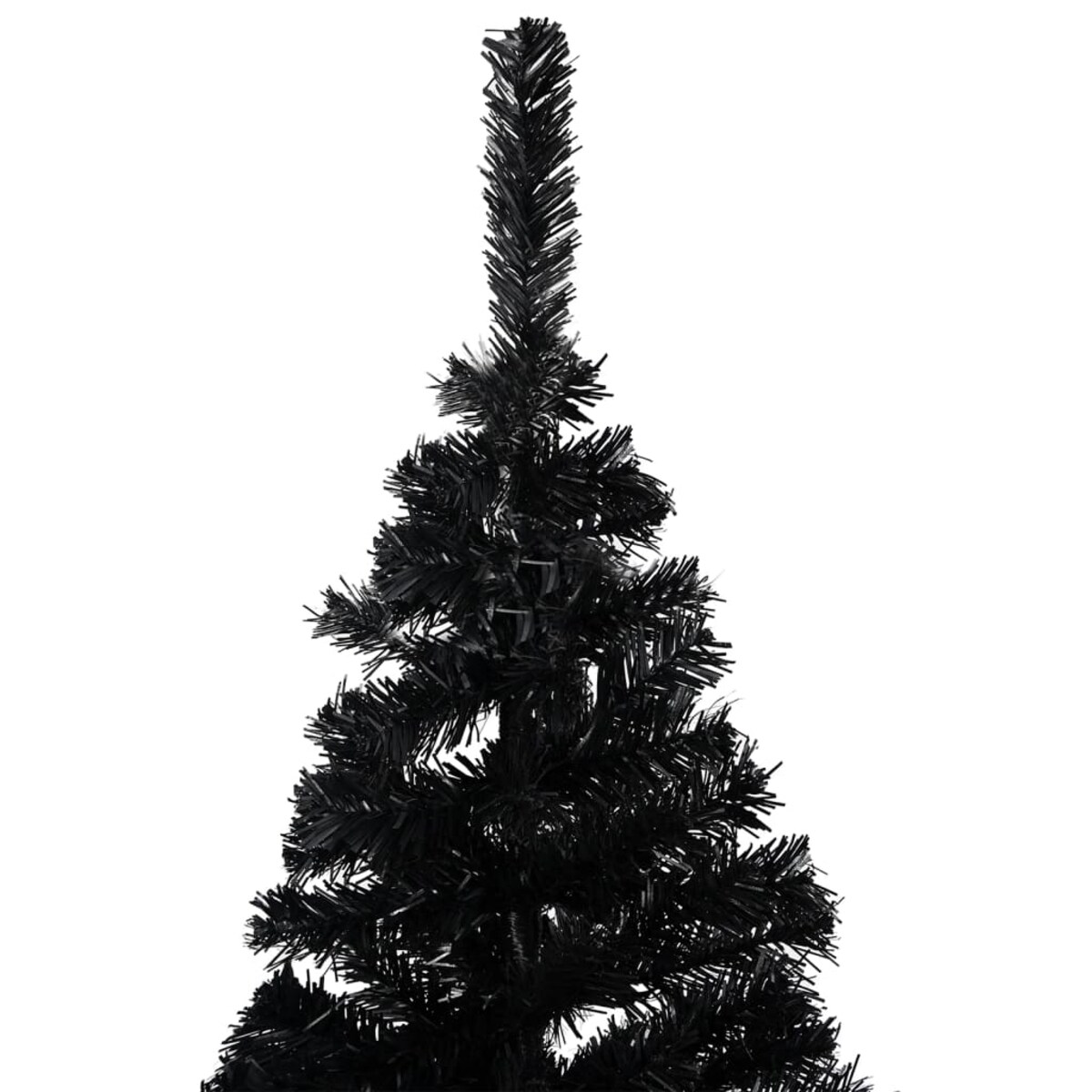 vidaXL Sztuczna choinka z lampkami i bombkami, czarna, 240 cm, PVC