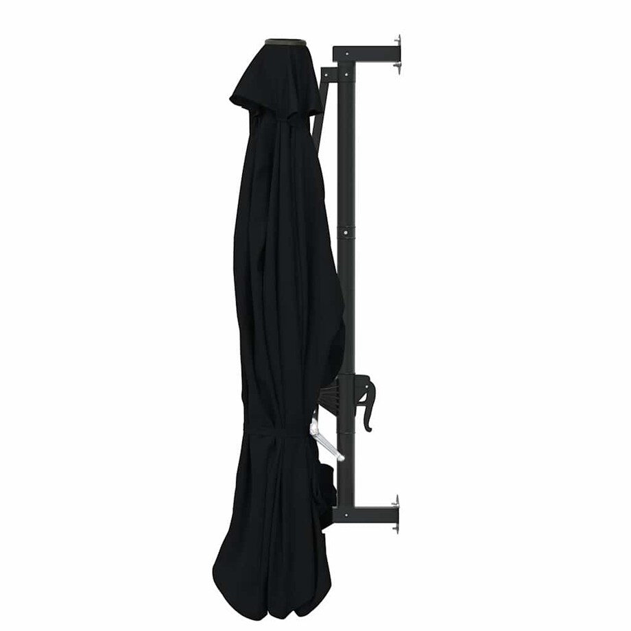 vidaXL Parasol ścienny na metalowym słupku, 300 cm, czarny