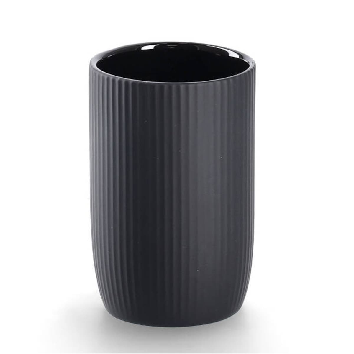 Ceramiczny prążkowany kubek na szczoteczki, Ø 7,7 cm