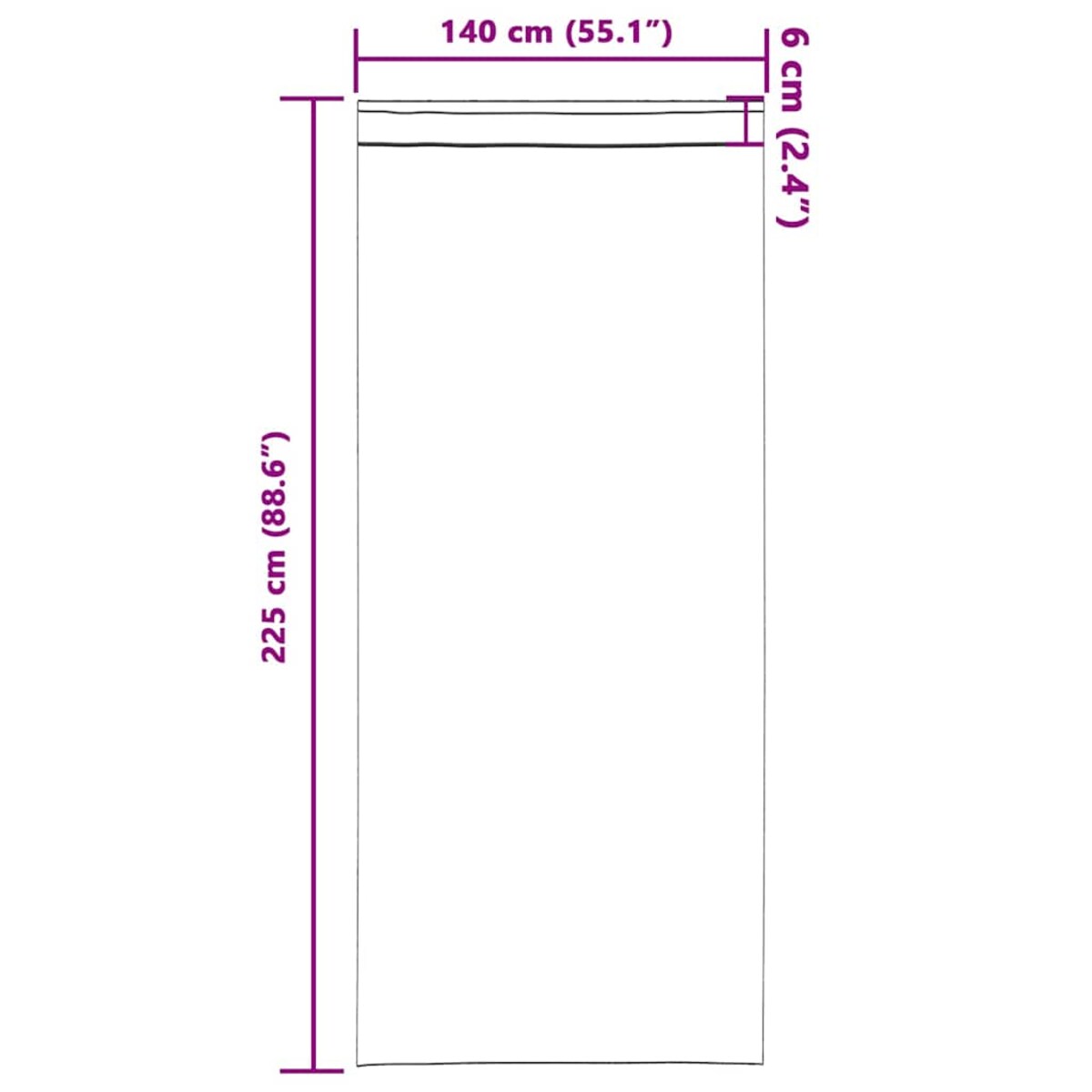 vidaXL Zasłona z zasłonami 2 pcs czerwone wino 225 x 140 cm Aksamit