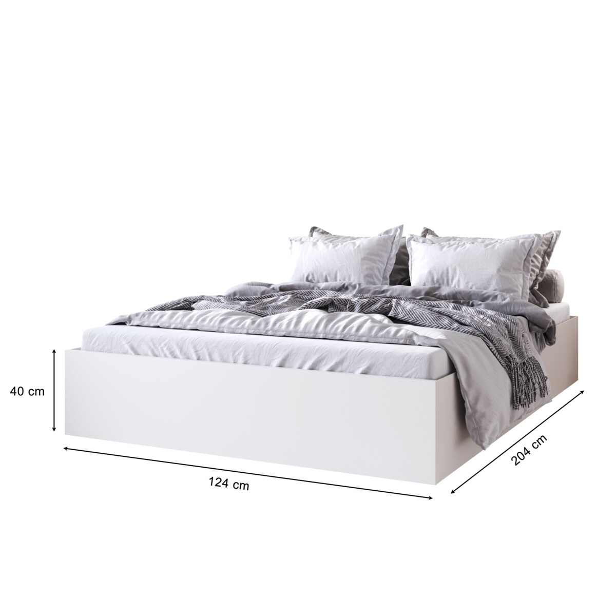 Łóżko MOND 120x200 z materacam - białe