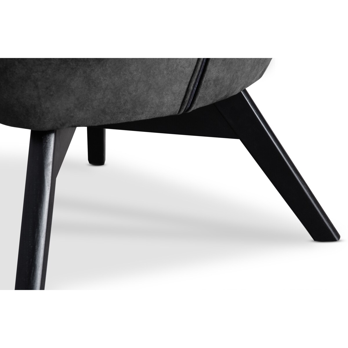 KONSIMO GLORI Fotel relaksacyjny welurowy z pikowaniem w kolorze grafitowym