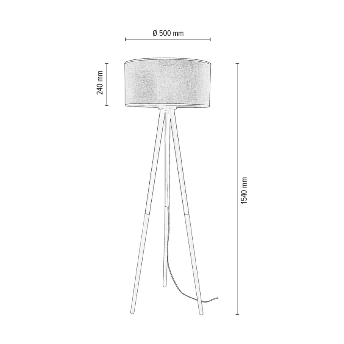 Drewniana Lampa Podłogowa BRITOP Lighting 1xE27 Max.60W Naturalna Brzoza FSC z Beżowo Czarnym Lnem, 1 szt.