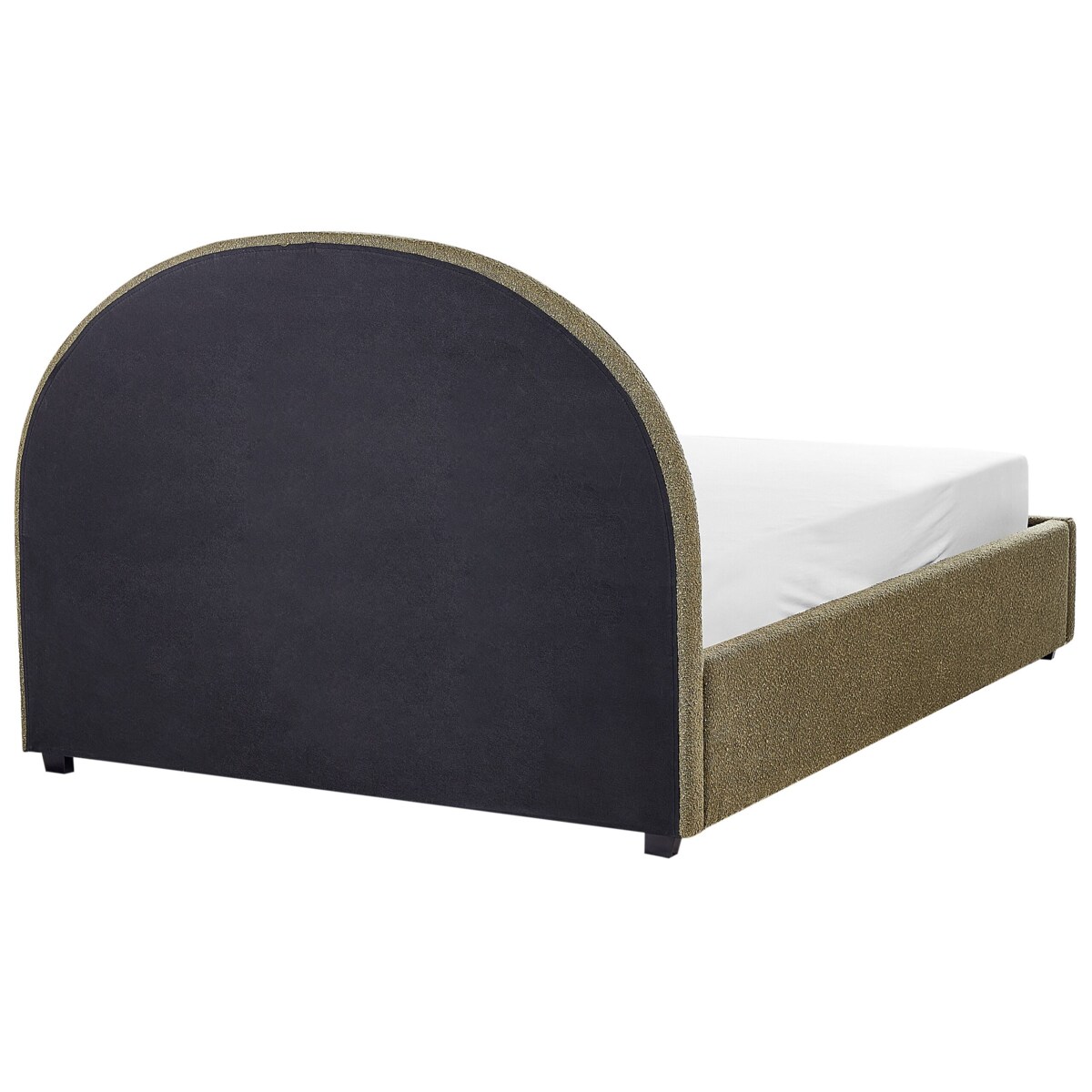 Łóżko z pojemnikiem boucle 140 x 200 cm zielone oliwkowe VAUCLUSE