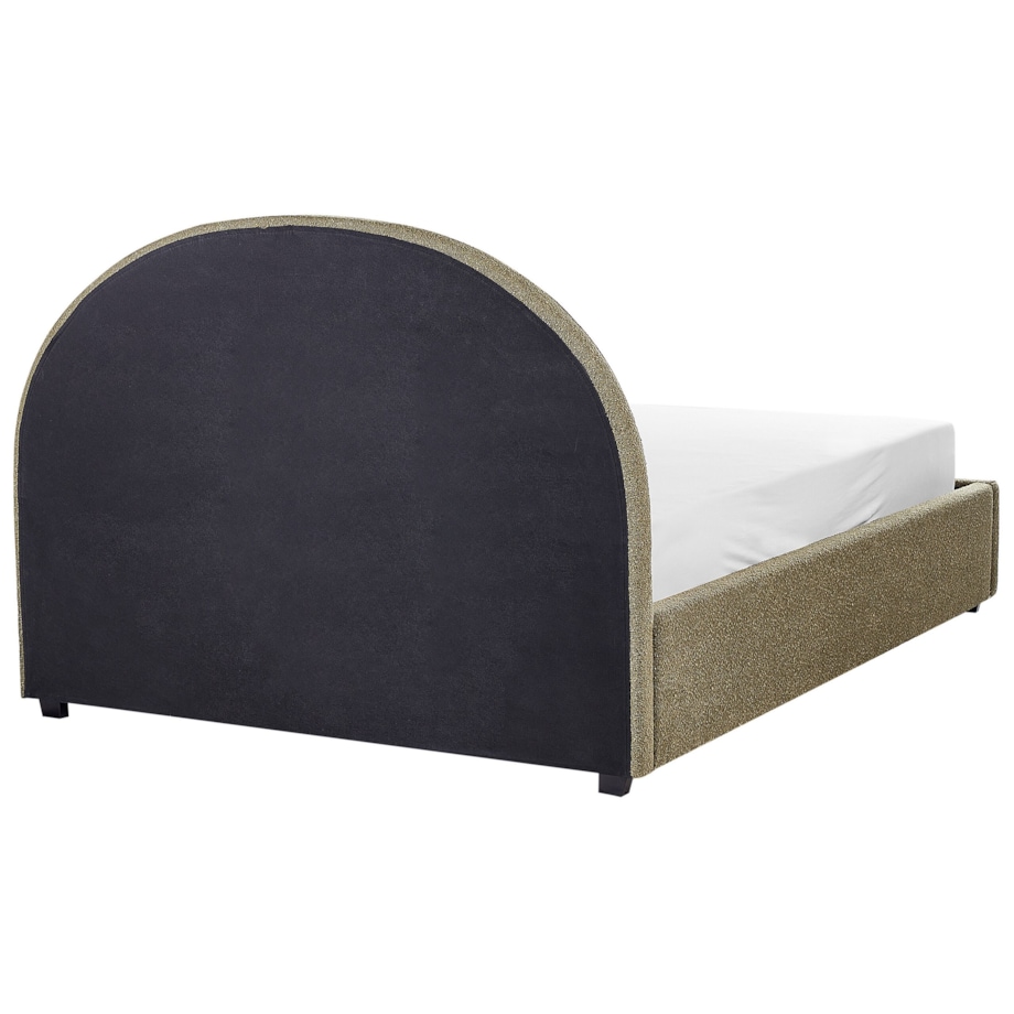 Łóżko z pojemnikiem boucle 140 x 200 cm zielone oliwkowe VAUCLUSE