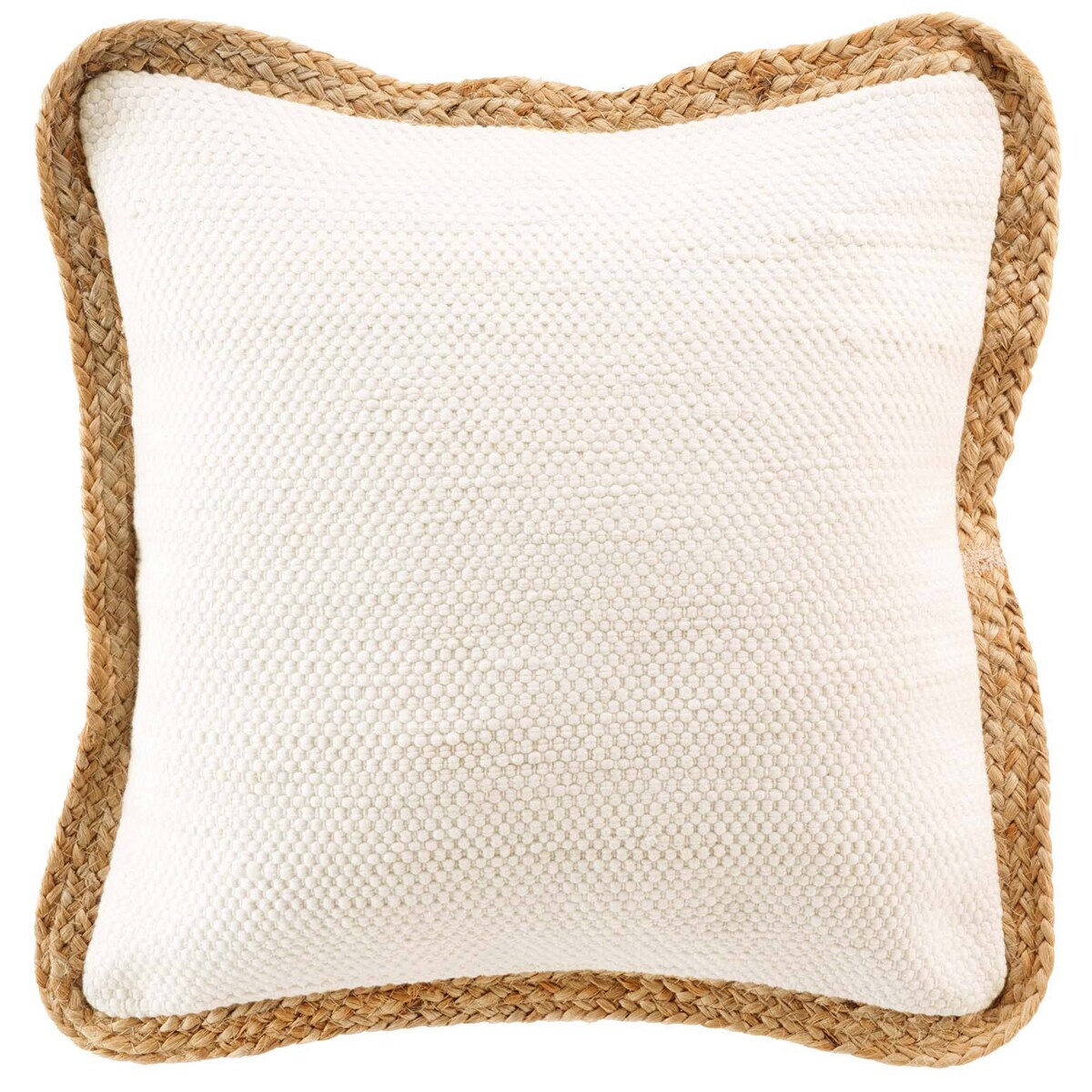 Poduszka dekoracyjna z jutową lamówką, 45 x 45 cm