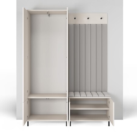 Przedpokój Ritmo wersja 1 frezowana wysokie nogi rurki Trinity 19 beżowy