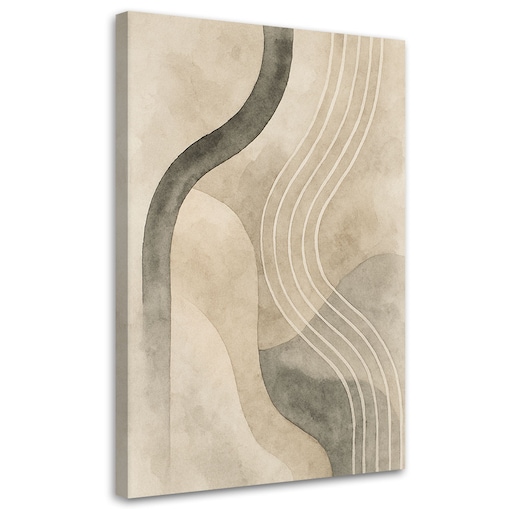 Feeby Obraz do salonu, Abstrakcyjne Linie Akwarela Beż 70x100
