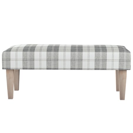 Ławka, krata szaro-biała, 100 x 40 x 40 cm, Edinburgh