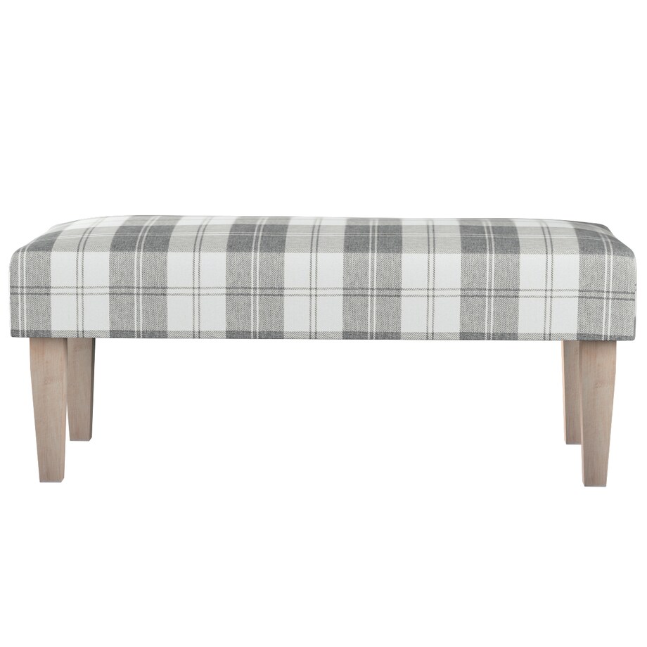 Ławka, krata szaro-biała, 100 x 40 x 40 cm, Edinburgh