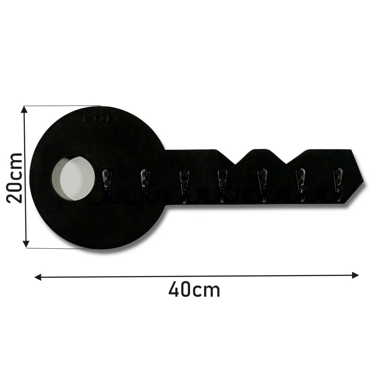 Drewniany wieszak na klucze Klucz Czarny