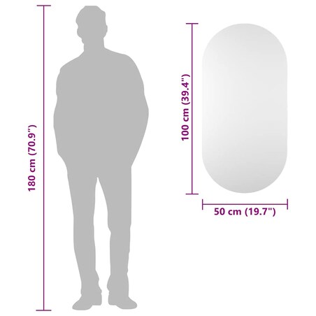 vidaXL Lustro, 100x50 cm, szklane