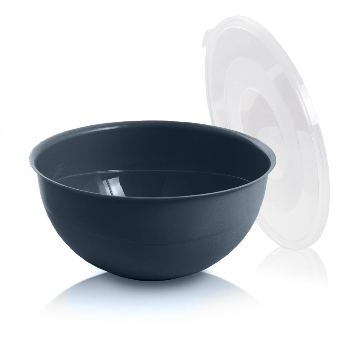 Miska Plastikowa Okrągła Kuchenna Z Pokrywką Zamykaniem Zestaw Misek 3 Szt. Misa Ciemnoszara