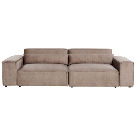 Sofa modułowa 2-osobowa z otomaną brązowa HELLNAR