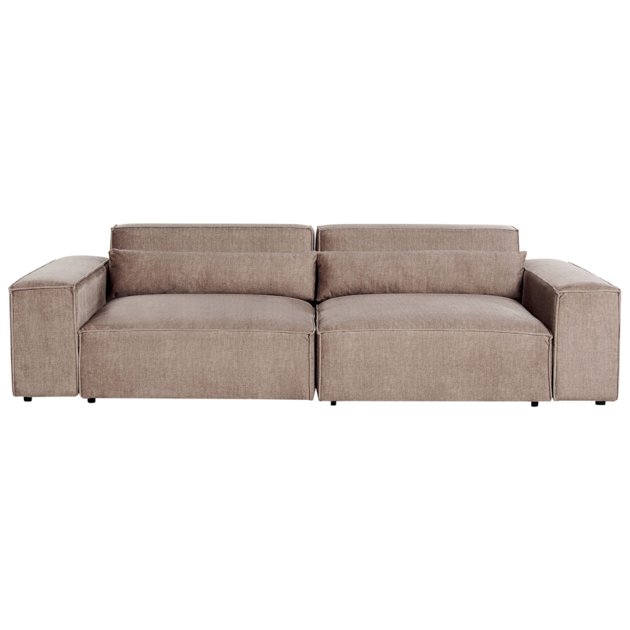 Sofa modułowa 2-osobowa z otomaną brązowa HELLNAR