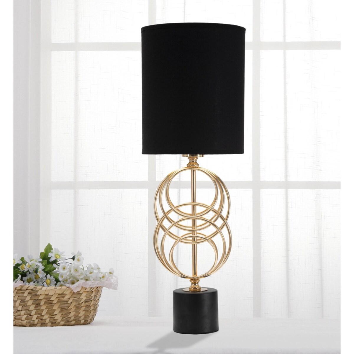 Lampa stołowa ze złotym zdobieniem 58,5x20x20 cm COLICA