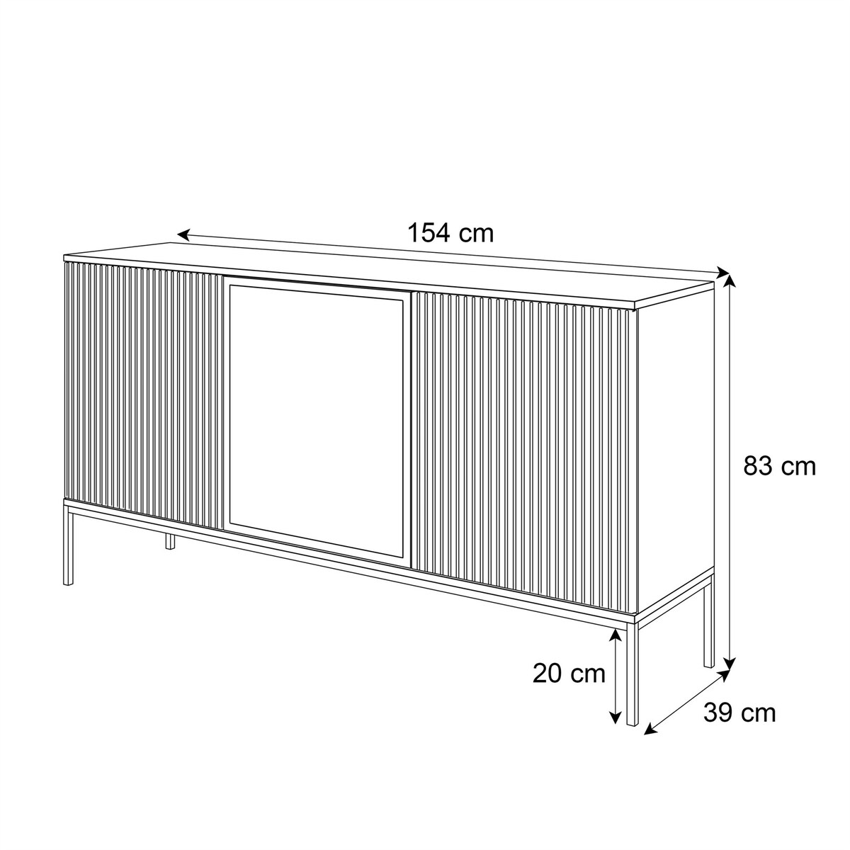 Komoda ECLIPSE K154 kaszmir z oświetleniem