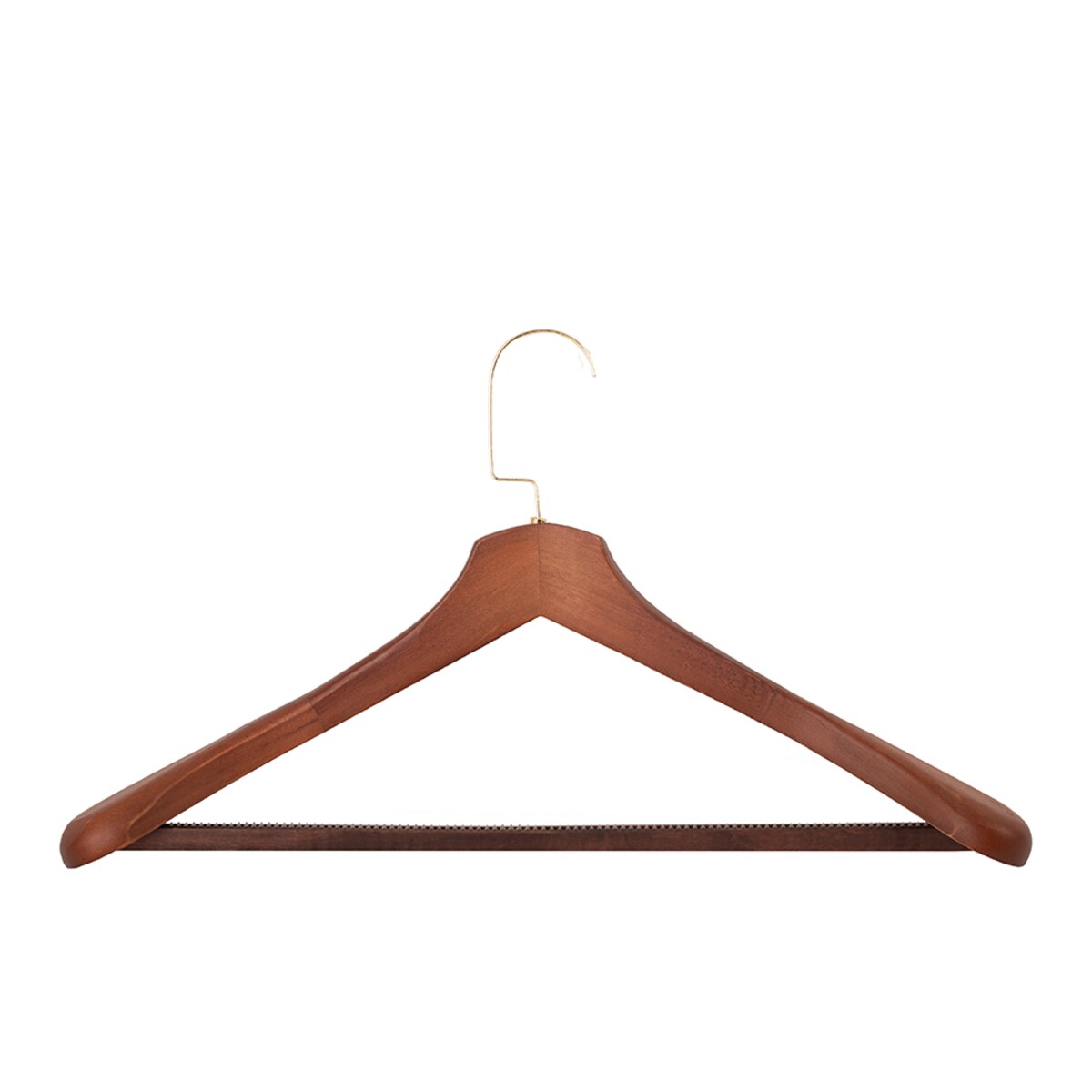 Zestaw 4 drewnianych wieszaków na ubrania SHP HARDI brązowy