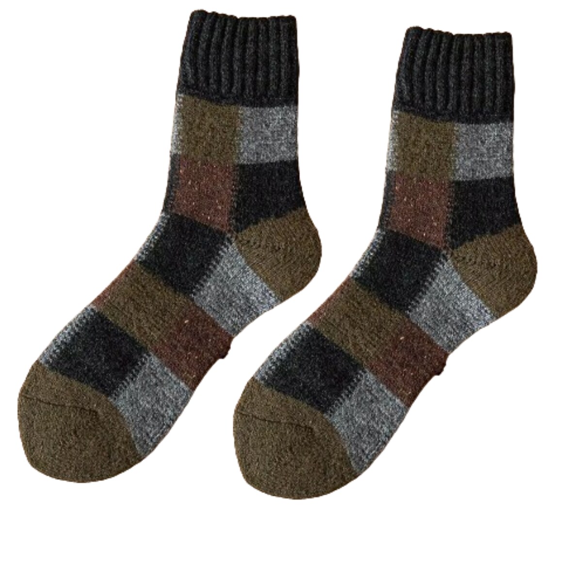 Wełniane skarpety w klasyczną kratę – rozmiar 39–43