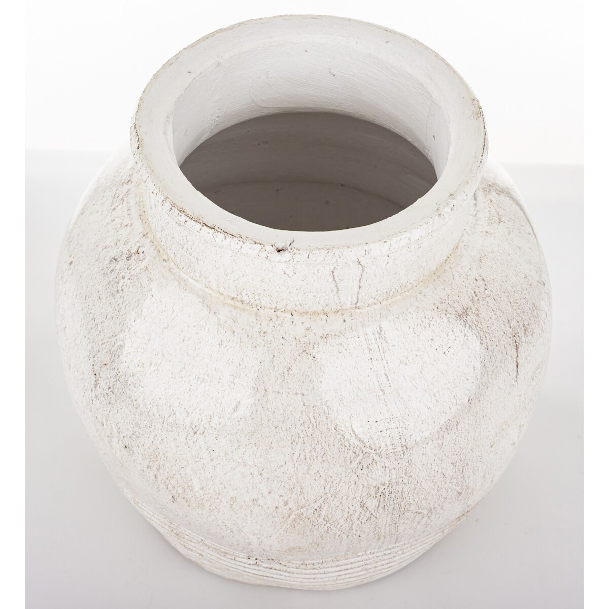 Wazon ceramiczny, postarzany 25x20x20 cm JULIANO-3 biały small