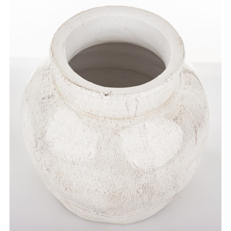 Wazon ceramiczny, postarzany 25x20x20 cm JULIANO-3 biały small