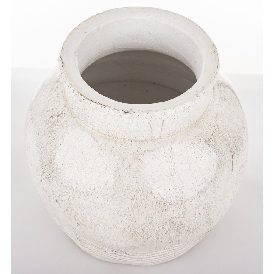 Wazon ceramiczny, postarzany 25x20x20 cm JULIANO-3 biały small