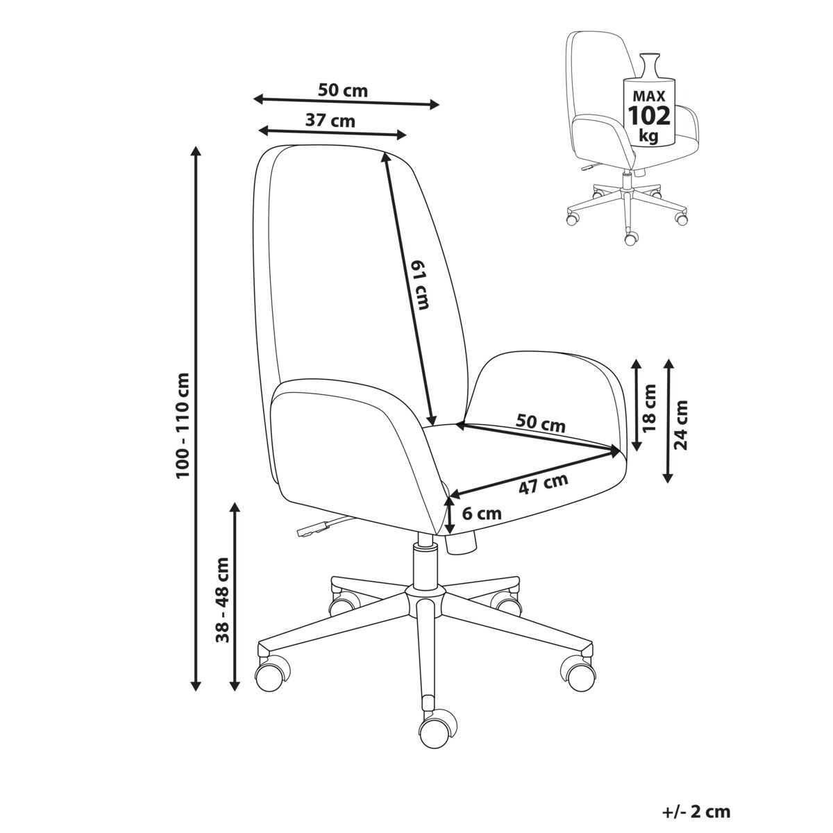 Krzesło biurowe CLARE Welur Brązowy