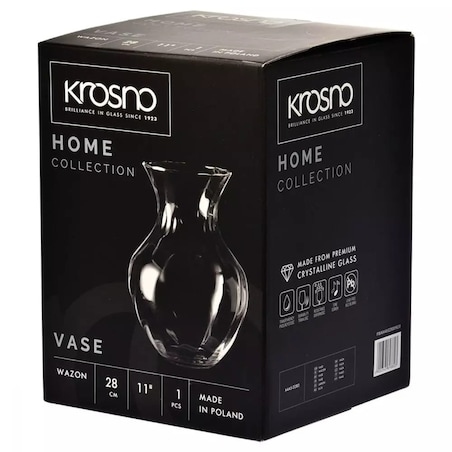 Wazon Flakon Krosno Home na Kwiaty Cięte Bukiety 280 mm z Szyjką