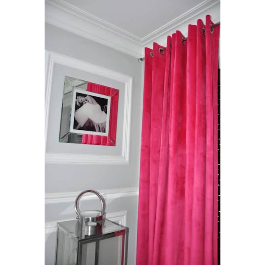 Zasłona welurowa gładka | 140x250 cm przelotki | fuksja
