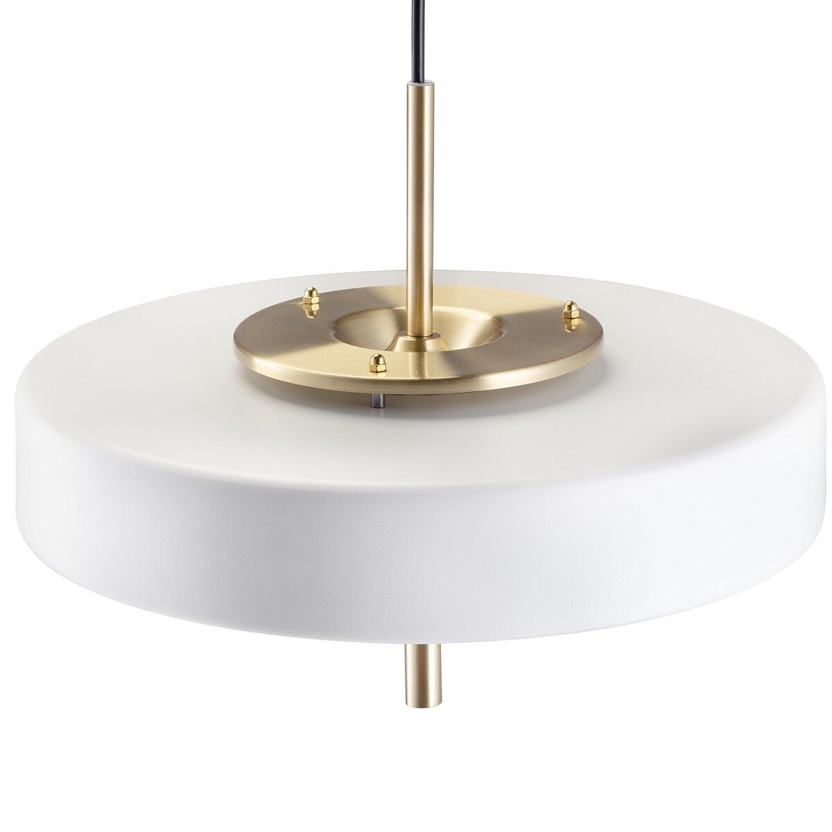 Lampa wisząca okrągła Artdeco ST-MP8872 WHITE Step z włącznikiem biała złota
