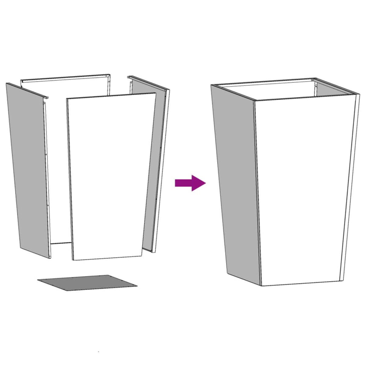 vidaXL Donica ogrodowa, 45x45x75 cm, stal nierdzewna