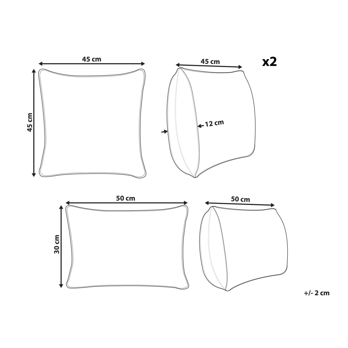 Zestaw 3 poduszek ogrodowych SEASIDE Wzór roślinny Zielony