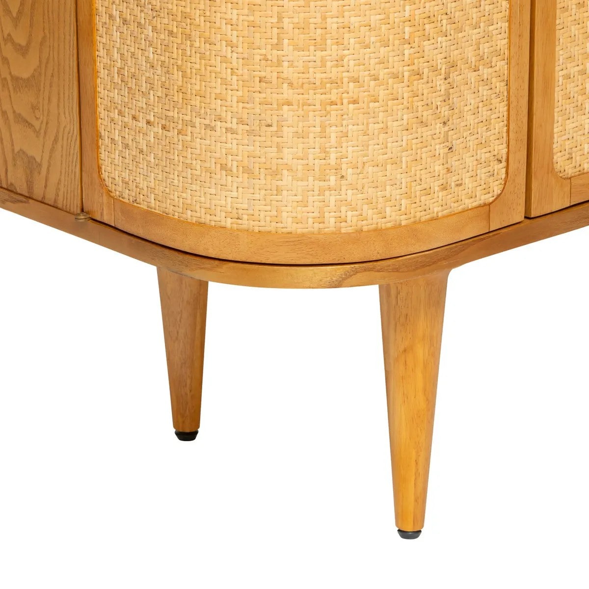 Komoda z drewna kauczukowego i plecionki Olbia 150 cm