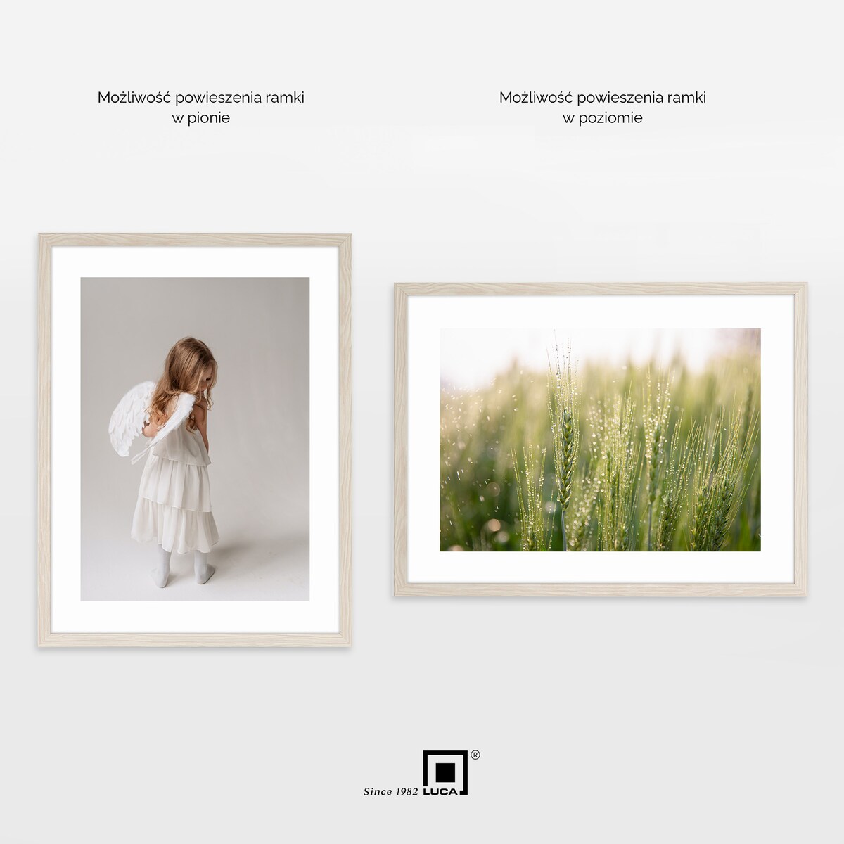 Ramka na zdjęcia 30x40 cm biała z przetarciami rama MDF z plexi wisząca poziom pion klasyczna ramka