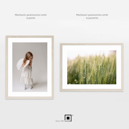 Ramka na zdjęcia 30x40 cm biała z przetarciami rama MDF z plexi wisząca poziom pion klasyczna ramka