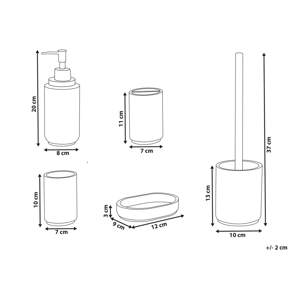 Zestaw akcesoriów łazienkowych 5 elementów HUARMEY Biały
