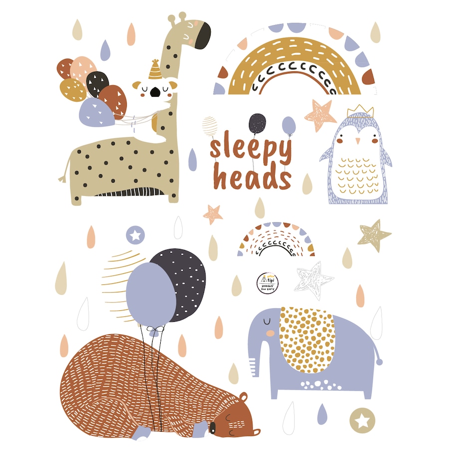 Zestaw naklejek Zoo Party, 80 x 100