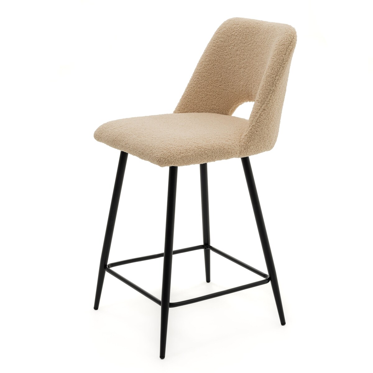 HOKER TAPICEROWANY BOUCLE TEDDY DO SALONU JADALNI BAROWY NOWOCZESNY ORO BEŻOWY