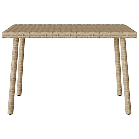 vidaXL Stolik kawowy ogrodowy prostokątny beżowy 60x40x37cm polirattan