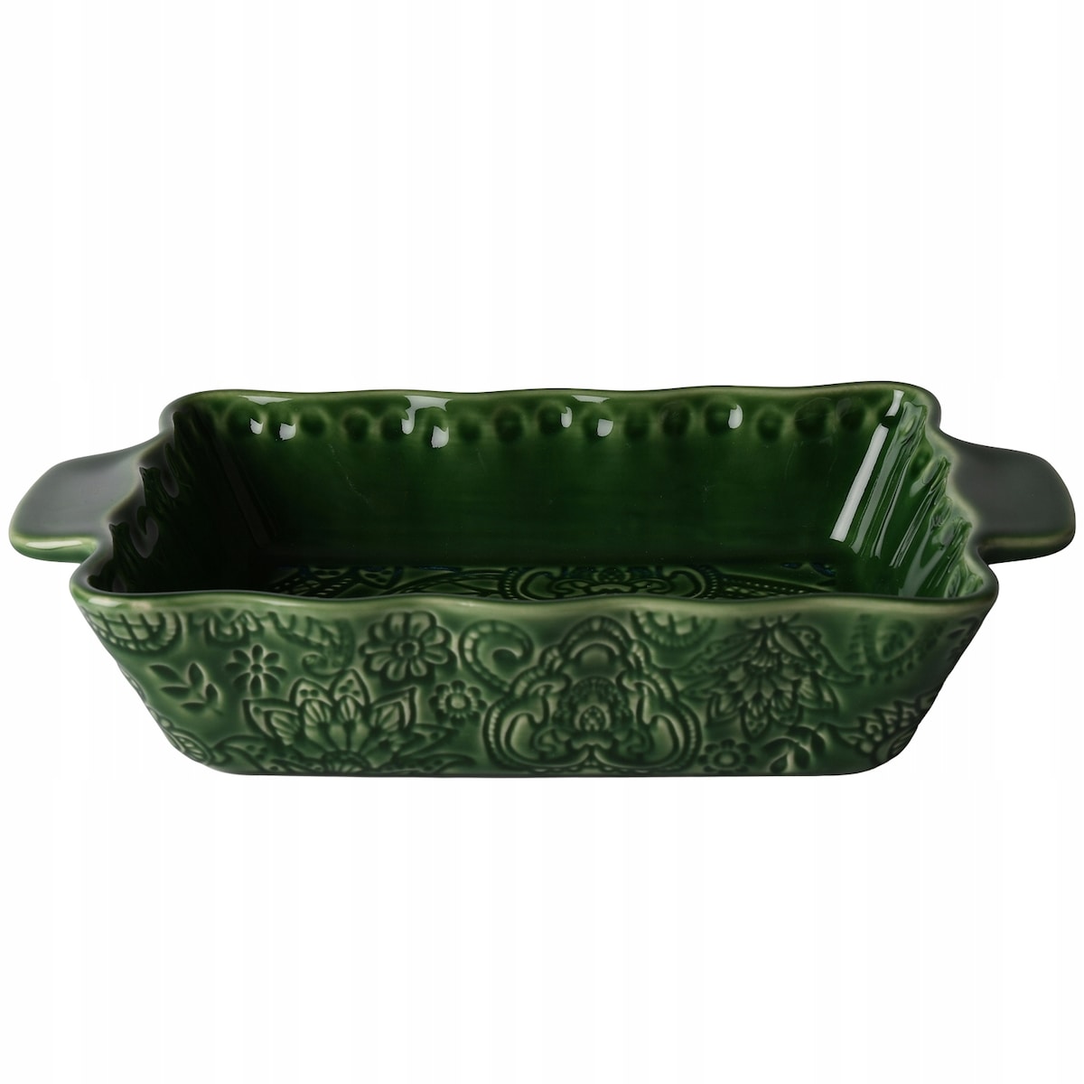 NACZYNIE ŻAROODPORNE CERAMICZNE DUŻE 27cm DO PIEKARNIKA ZAPIEKANIA ZIELONE