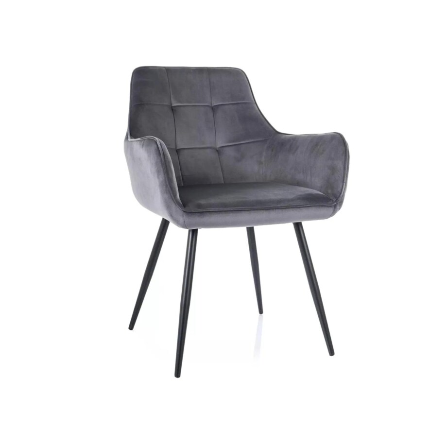 Krzesło tapicerowane LEMON VELVET szare