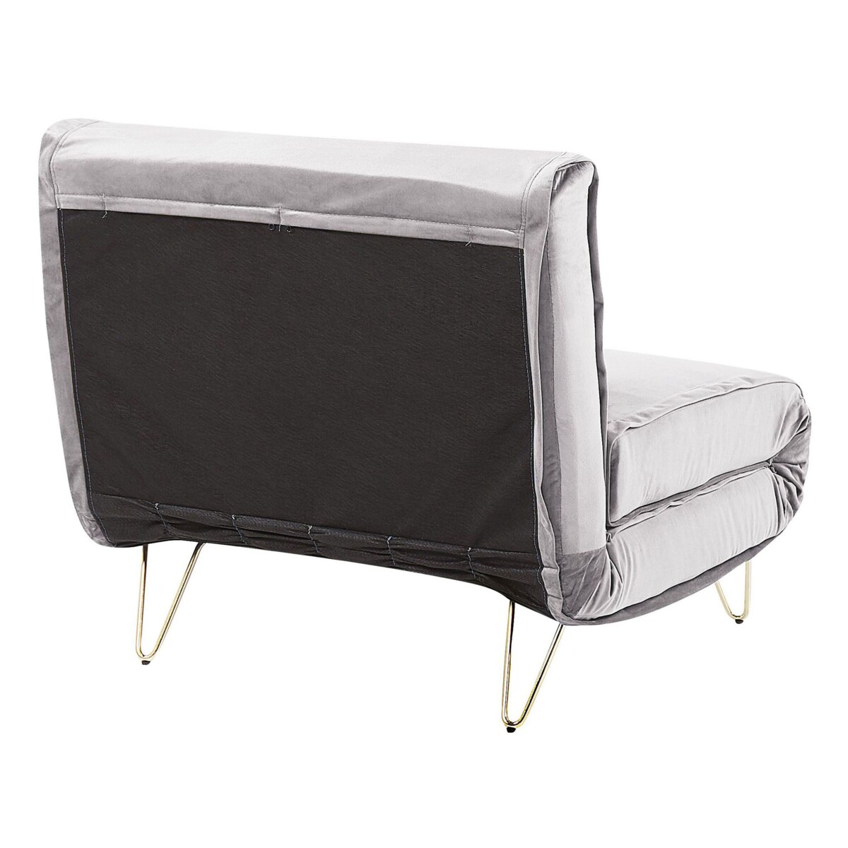 Sofa welurowa rozkładana szara VESTFOLD